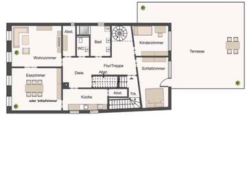 Wohnung Kulmbach Blaich - 4 Zimmer, 120 m&sup2;, 1.200&euro; | Angebot:27552662