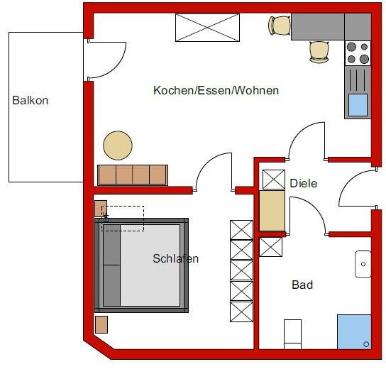 Etagenwohnung Kemnath - 2 Zimmer, 61 m&sup2;, 600&euro; | Angebot:27585555